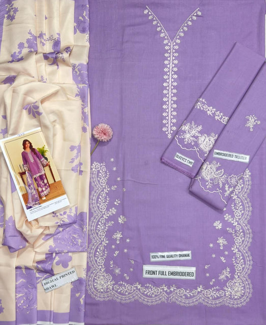 Zara Shahjahan 7627 – Dhanak Embroidered Winter Suit
