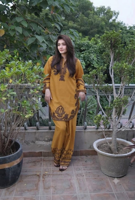 Urge Pure Dhanak Embroidered 2PC Suit – Winter Collection