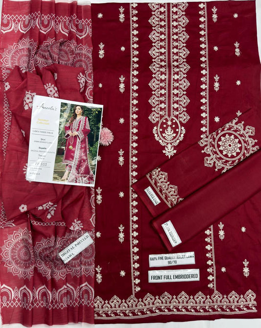 Aneela’s Summer Collection Lawn Three Piece