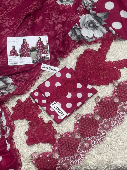 MARIA.B. Lawn 4 Patti Lace Dupatta set