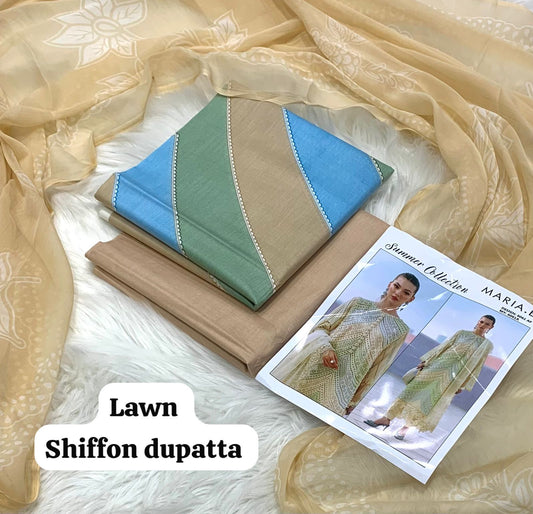 3-piece unstitched lawn suit by MARIA.B