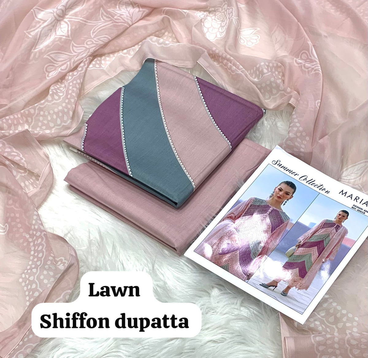 3-piece unstitched lawn suit by MARIA.B