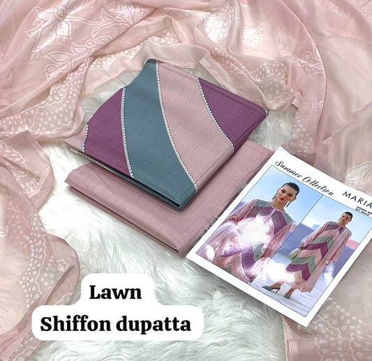 3-piece unstitched lawn suit by MARIA.B