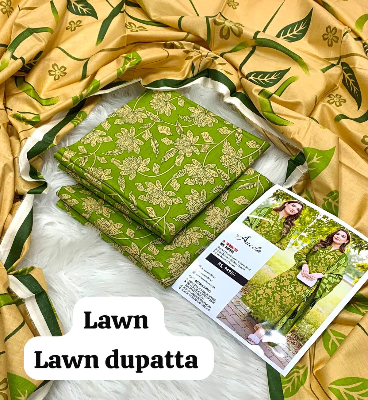 Aneela's Fresh 3-Piece Unstitched Lawn Suit | Buy Online Pakistan | Bella's Creation