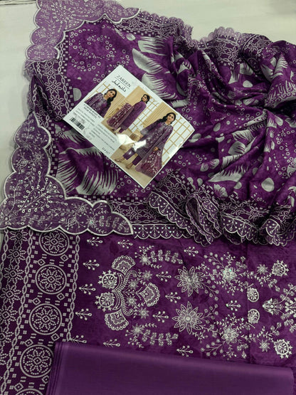 3-piece embroidered suit by Zareen from the Hajra Imaan collection.