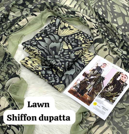 MARIA.B  3-piece unstitched lawn suit
