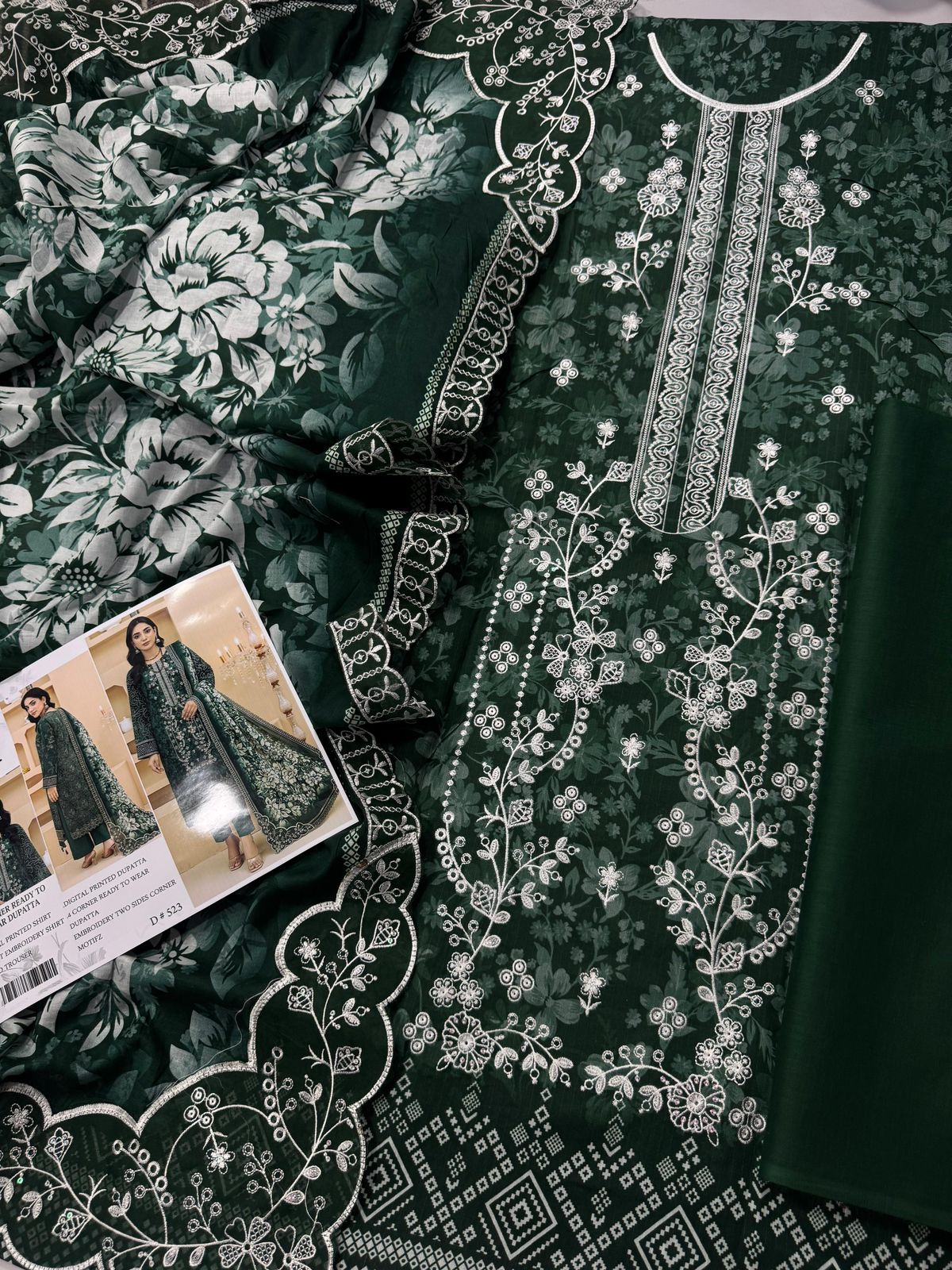 3-piece embroidered suit by Zareen from the Hajra Imaan collection.