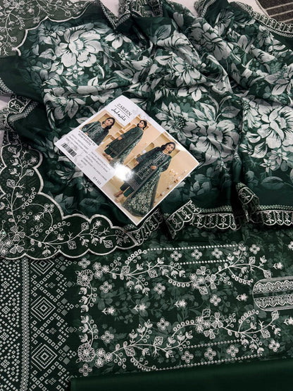 3-piece embroidered suit by Zareen from the Hajra Imaan collection.