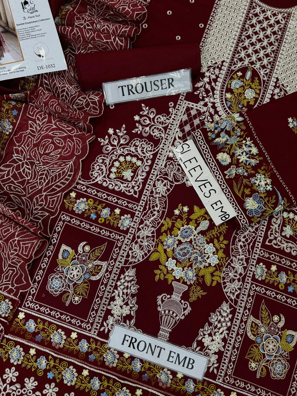 3-piece embroidered lawn suit by NNF from the Premium Luxury Lawn