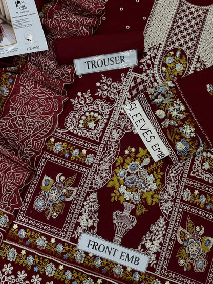 3-piece embroidered lawn suit by NNF from the Premium Luxury Lawn