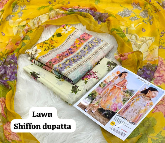 3-piece unstitched lawn suit by MARIA.B
