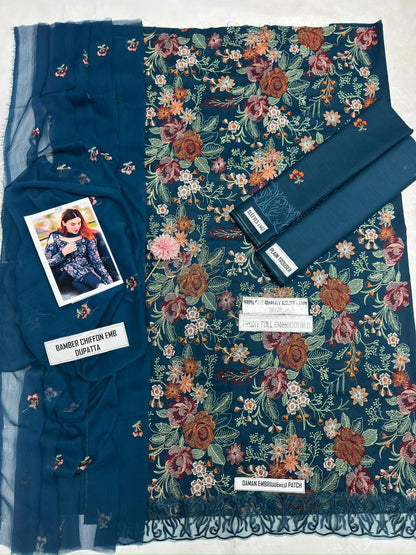 3-piece heavy embroidered lawn suit by Bareeze.