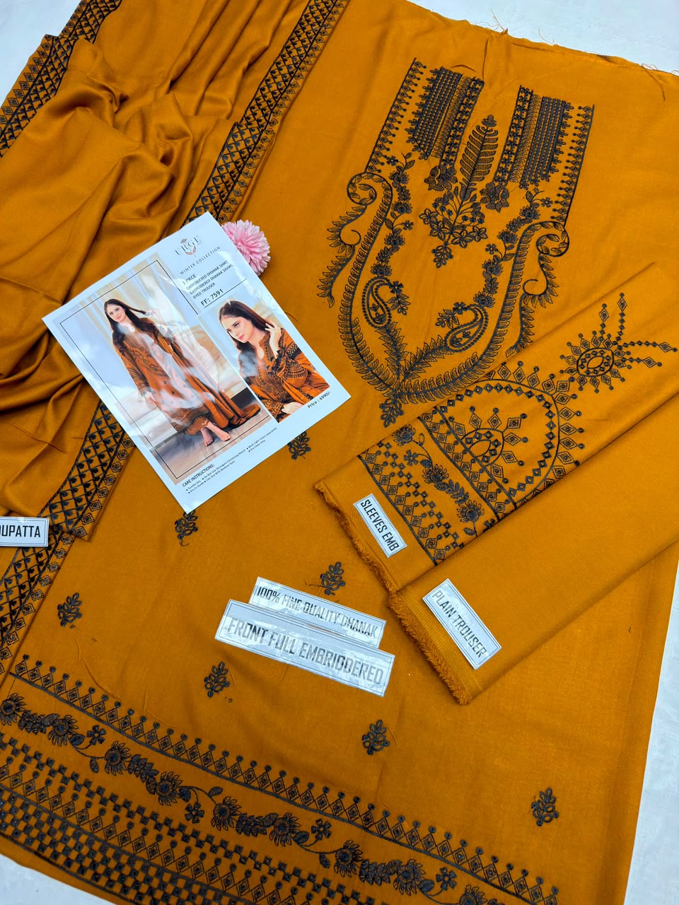 URGE Pret Winter Collection FF-7591 | 3-Piece Embroidered Dhanak Suit