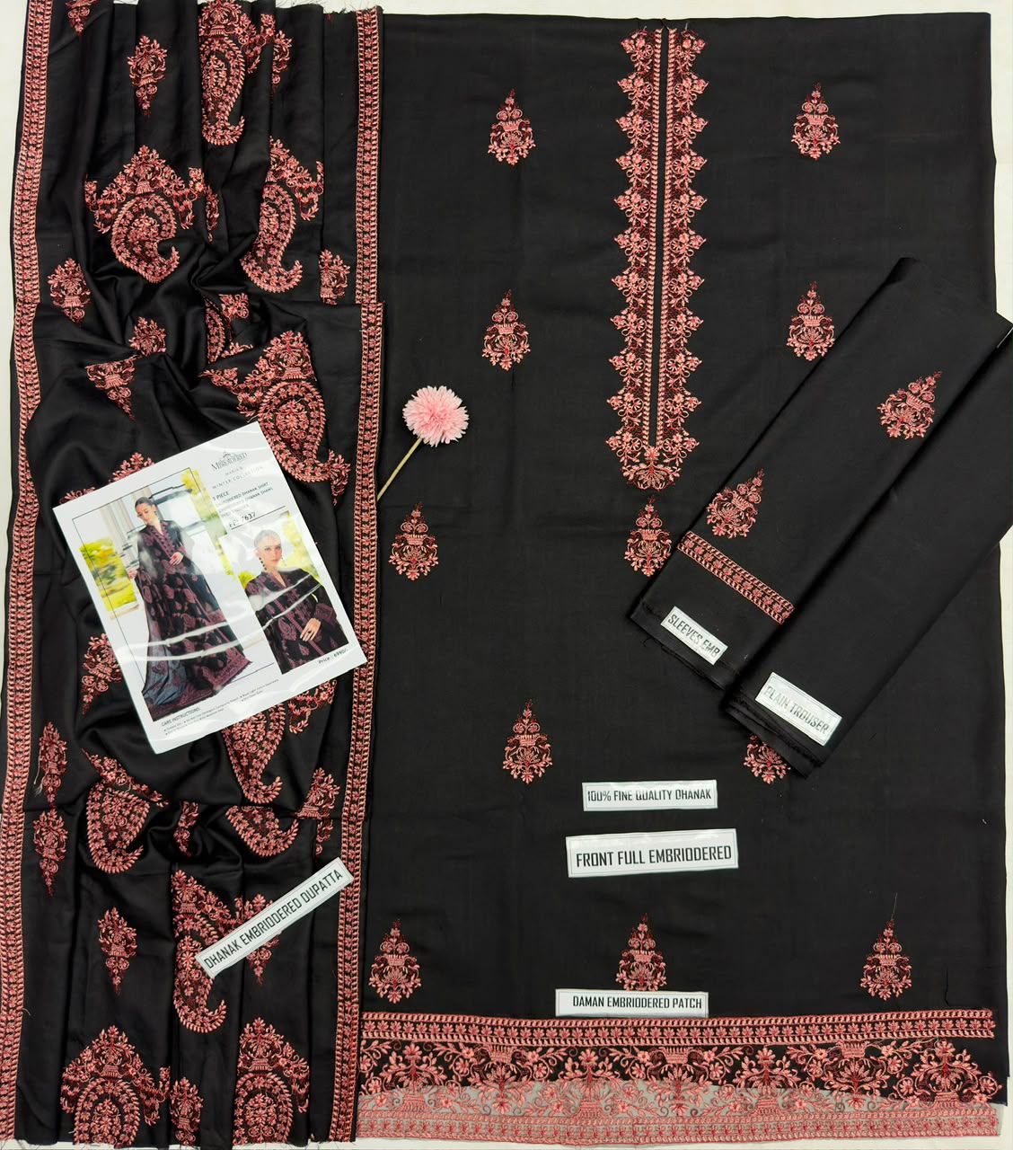 Bareeze Winter Collection 7637 | 3-Piece Heavy Embroidered Dhanak Suit