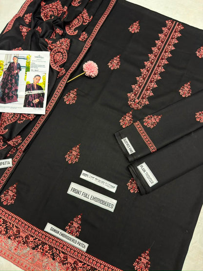 Bareeze Winter Collection 7637 | 3-Piece Heavy Embroidered Dhanak Suit