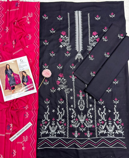 Charizma Winter Collection FF-3062 – 3 Piece Embroidered Dhanak Suit