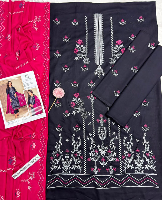 Charizma Winter Collection FF-3062 – 3 Piece Embroidered Dhanak Suit