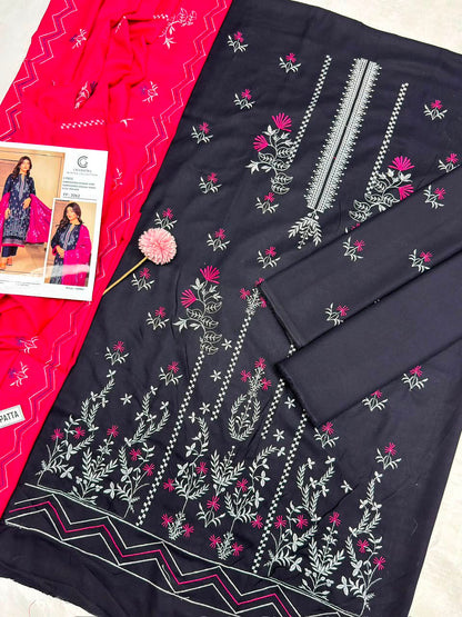 Charizma Winter Collection FF-3062 – 3 Piece Embroidered Dhanak Suit