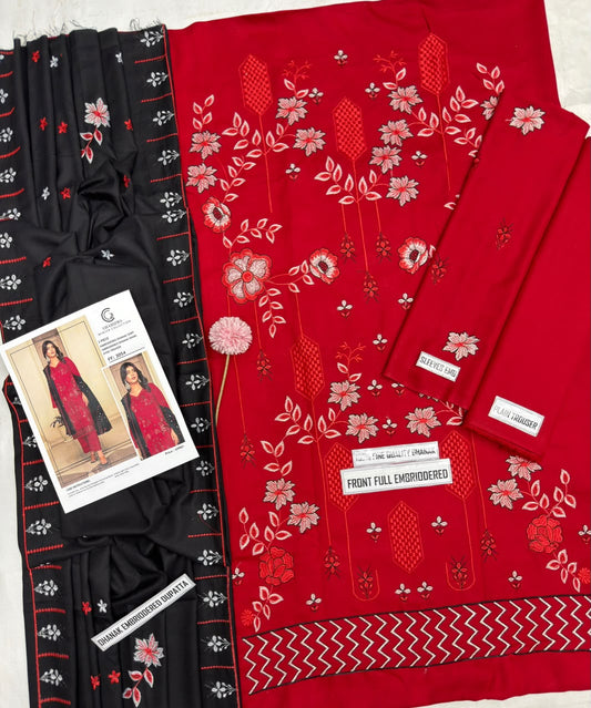 Charizma Winter Collection FF-3054 – 3 Piece Embroidered Dhanak Suit