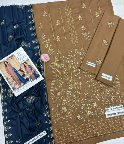 Charizma Winter Collection FF-3056 – 3 Piece Embroidered Dhanak Suit