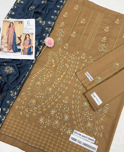Charizma Winter Collection FF-3056 – 3 Piece Embroidered Dhanak Suit