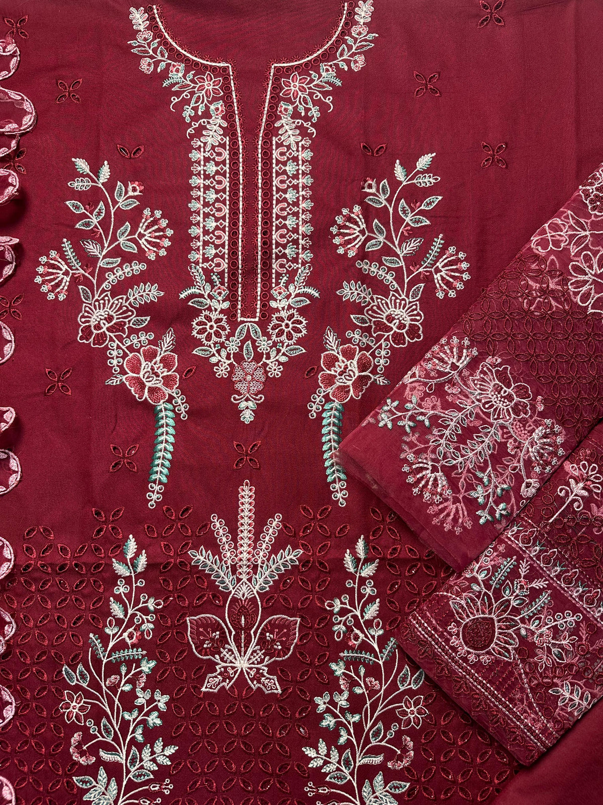 Akbar Aslam Premium Dhanak 3-Piece Embroidered Suit | Winter Collection 2026 | TFS-020