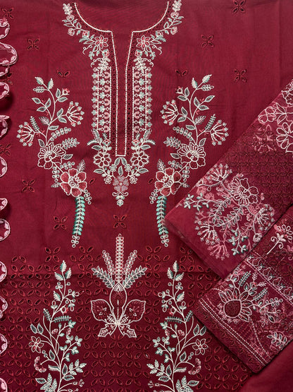 Akbar Aslam Premium Dhanak 3-Piece Embroidered Suit | Winter Collection 2026 | TFS-020