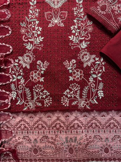 Akbar Aslam Premium Dhanak 3-Piece Embroidered Suit | Winter Collection 2026 | TFS-020