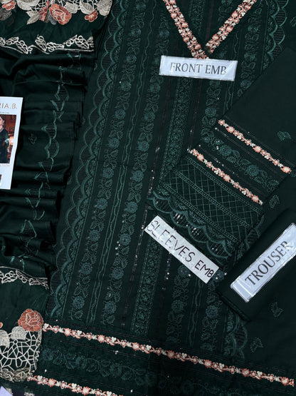 Maria.B Premium Dhanak 3-Piece Embroidered Suit | Winter Collection 2026 | FH-3016