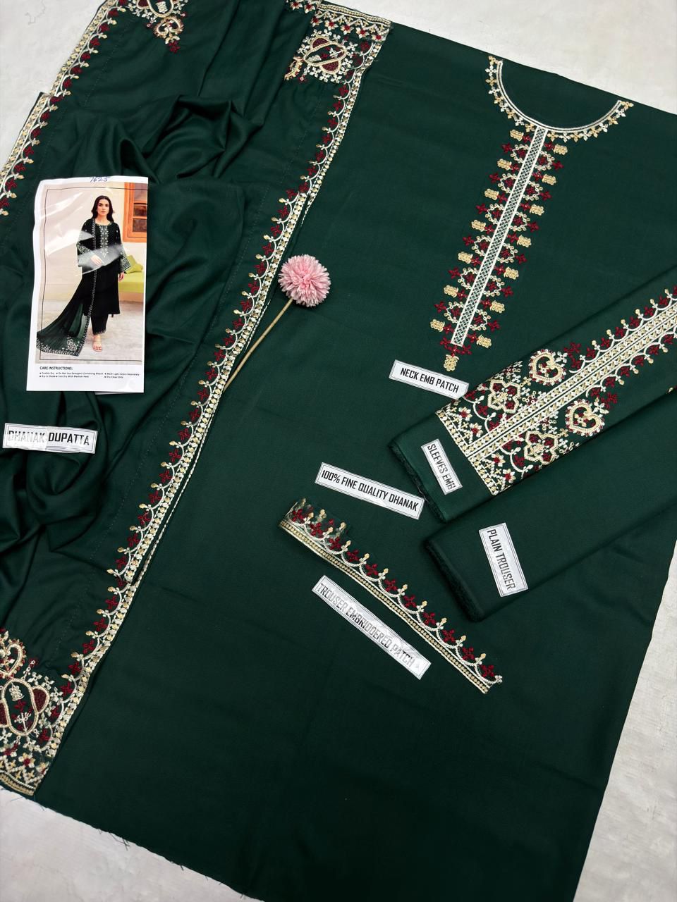 Batik Winter Collection BK-7625 – 3PC Embroidered Dhanak Suit (Teal Blue)