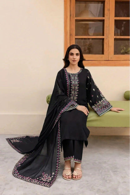 Batik Winter Collection BK-7625 – 3PC Embroidered Dhanak Suit (Teal Blue)