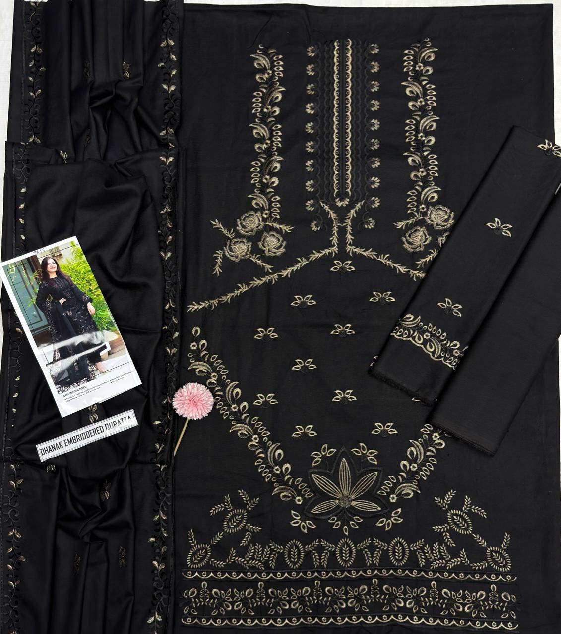 Nisa Winter Collection FF-7655B – 3PC Embroidered Dhanak Suit (Dark Green)