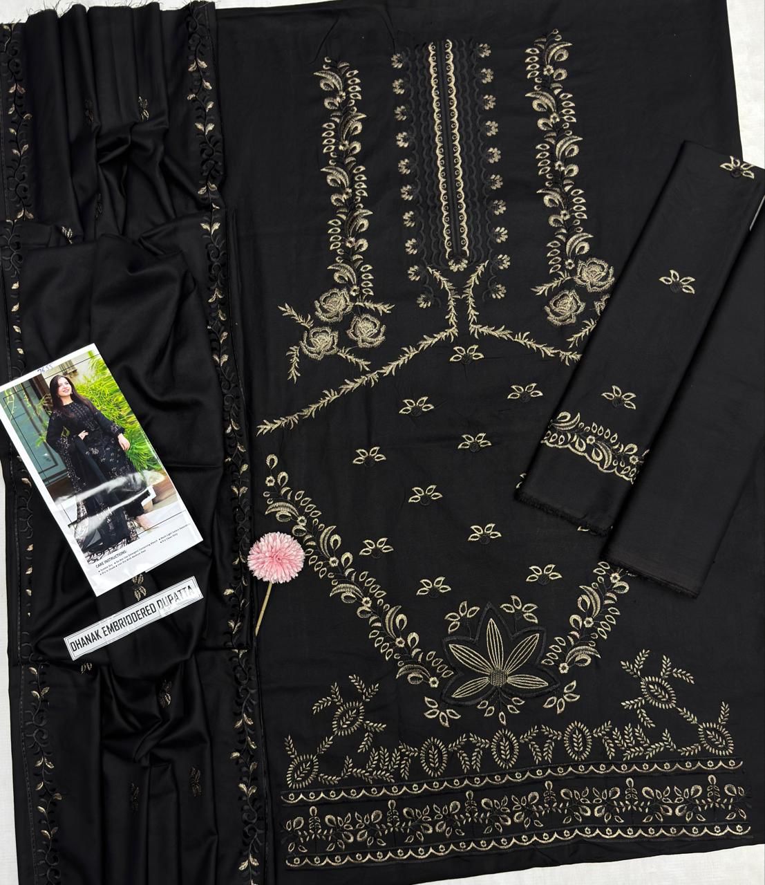 Nisa Winter Collection FF-7655B – 3PC Embroidered Dhanak Suit (Dark Green)