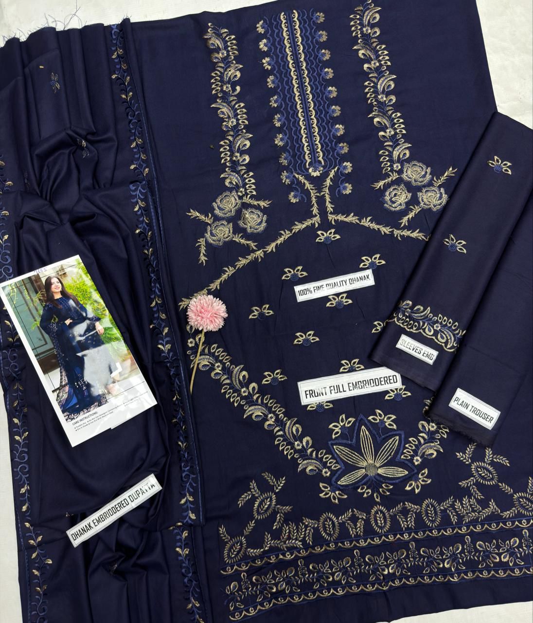 Nisa Winter Collection FF-7655B – 3PC Embroidered Dhanak Suit (Dark Green)
