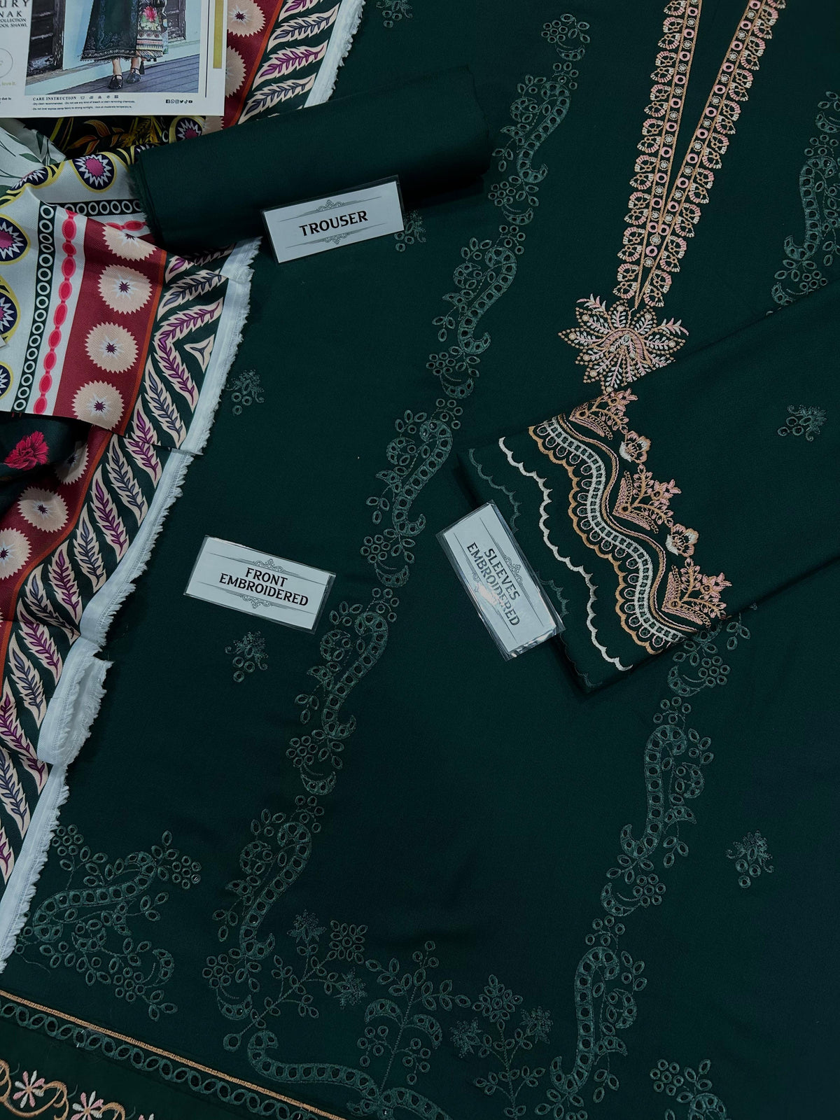 Izel NF-1304 – Premium Dhanak Chikankari Embroidered Winter 3-Piece