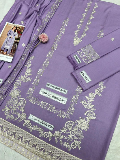 Zarqash 7644 – Dhanak Embroidered Winter Suit