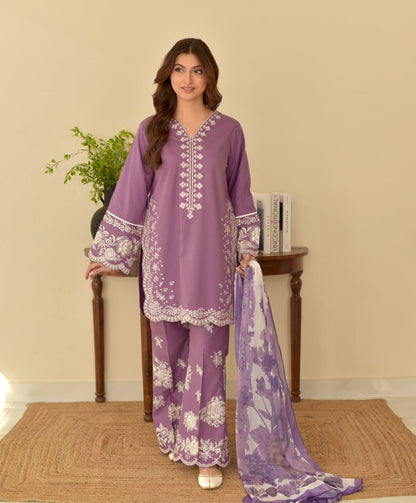 Zara Shahjahan 7627 – Dhanak Embroidered Winter Suit