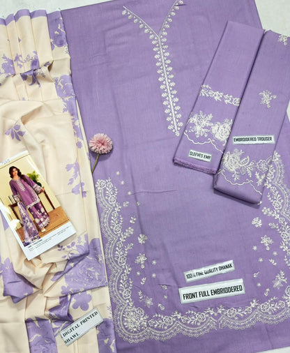 Zara Shahjahan 7627 – Dhanak Embroidered Winter Suit