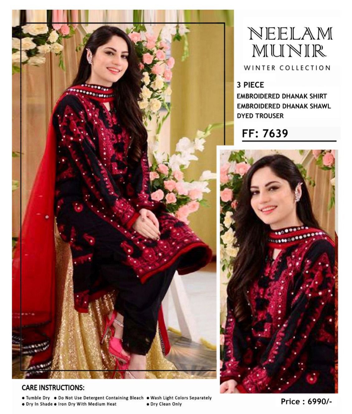 Neelam Munir FF:7639 – Dhanak Embroidered Winter Suit