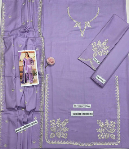 Aneela's 9023 – Dhanak Embroidered Winter 3-Piece Suit