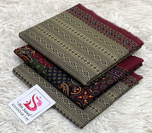 Bin Saeed Khaddar 3PC Unstitched Suit 2026
