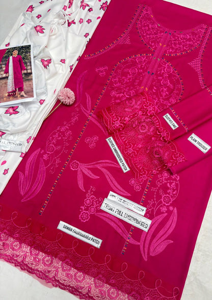 Jazmin 9006 | Premium Dhanak Heavy Embroidery 3-Piece Winter Suit