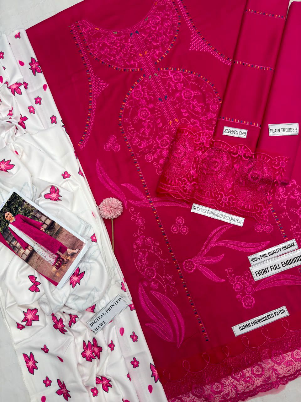 Jazmin 9006 | Premium Dhanak Heavy Embroidery 3-Piece Winter Suit