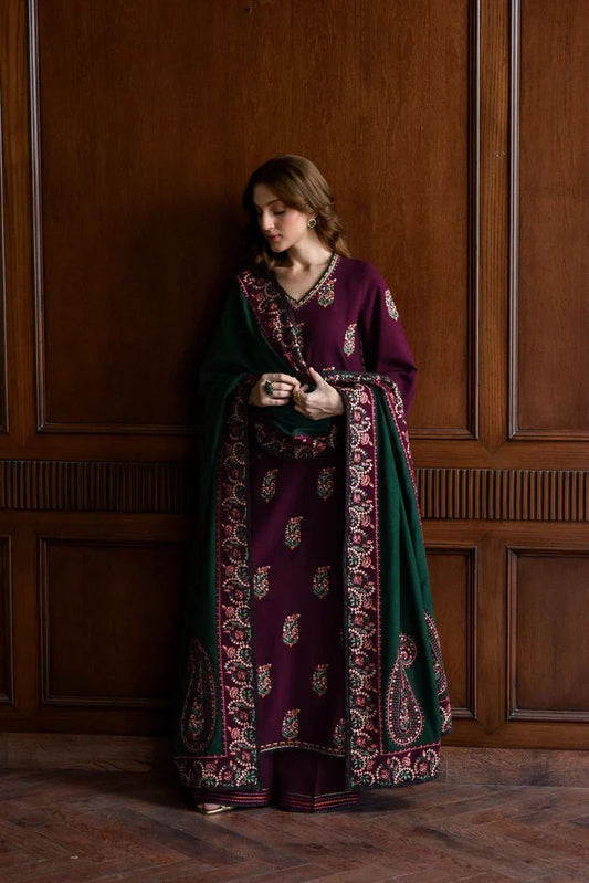 Batik 1377 | Premium Airjet Dhanak Heavy Embroidery 3-Piece Winter Suit