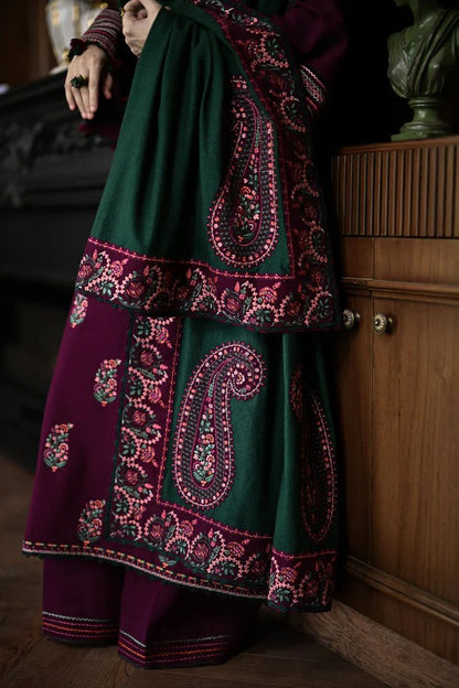 Batik 1377 | Premium Airjet Dhanak Heavy Embroidery 3-Piece Winter Suit