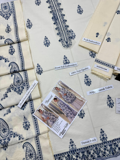 Bareeze 1203 | Premium Airjet Dhanak Heavy Embroidery 3-Piece Winter Suit