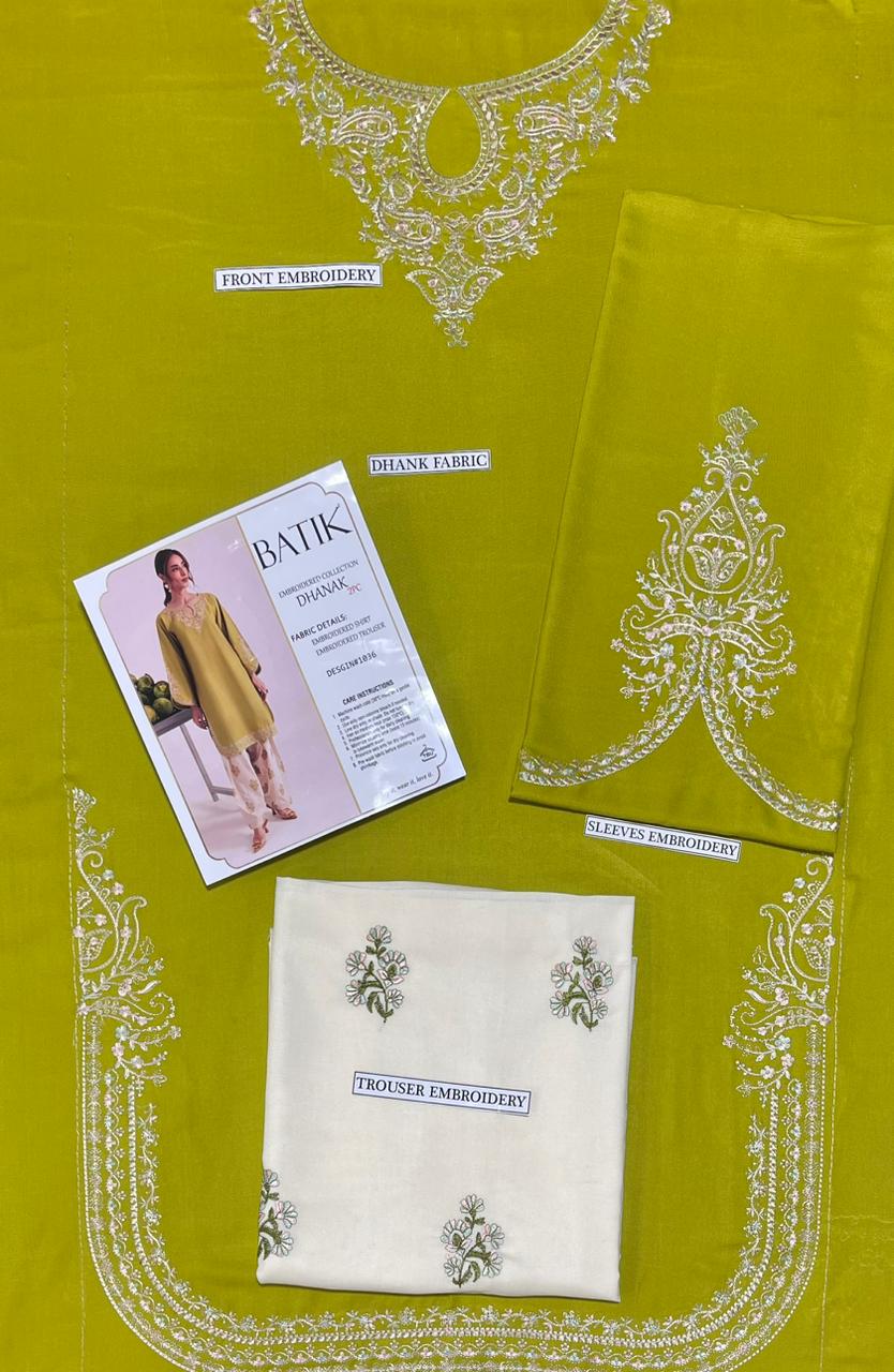 Batik Pure Dhanak Embroidered 2PC Suit – Winter Collection