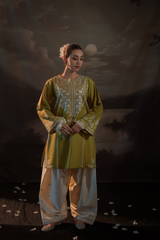 LAAM Pure Dhanak Embroidered 2PC Suit – Winter Collection