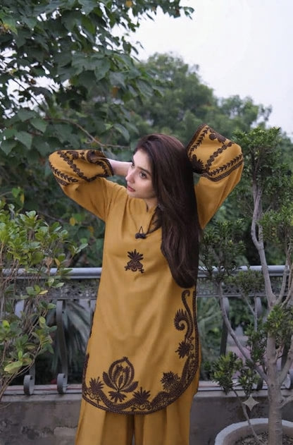 Urge Pure Dhanak Embroidered 2PC Suit – Winter Collection