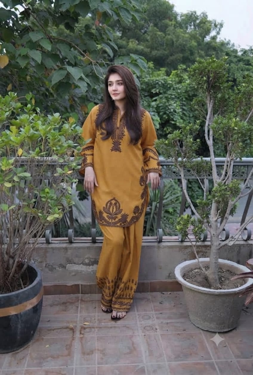Urge Pure Dhanak Embroidered 2PC Suit – Winter Collection